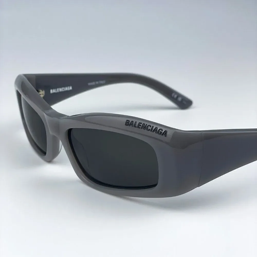 SALE! NEW Balenciaga BB0266S 003 Grey Rectangle Unisex Sunglasses